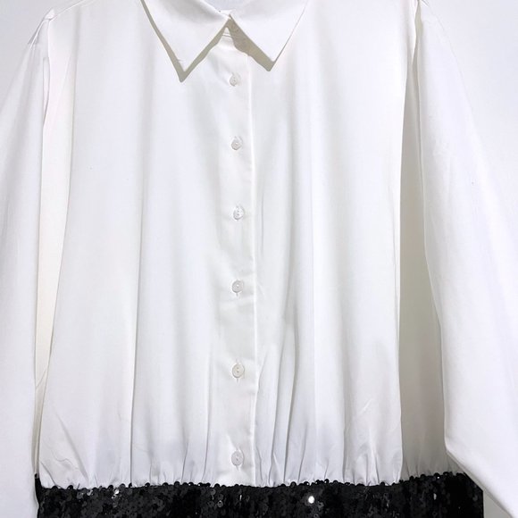 Anthropologie Mare Mare Button-Down Sequin Twofer Mini Dress NWT - Picture 7 of 13